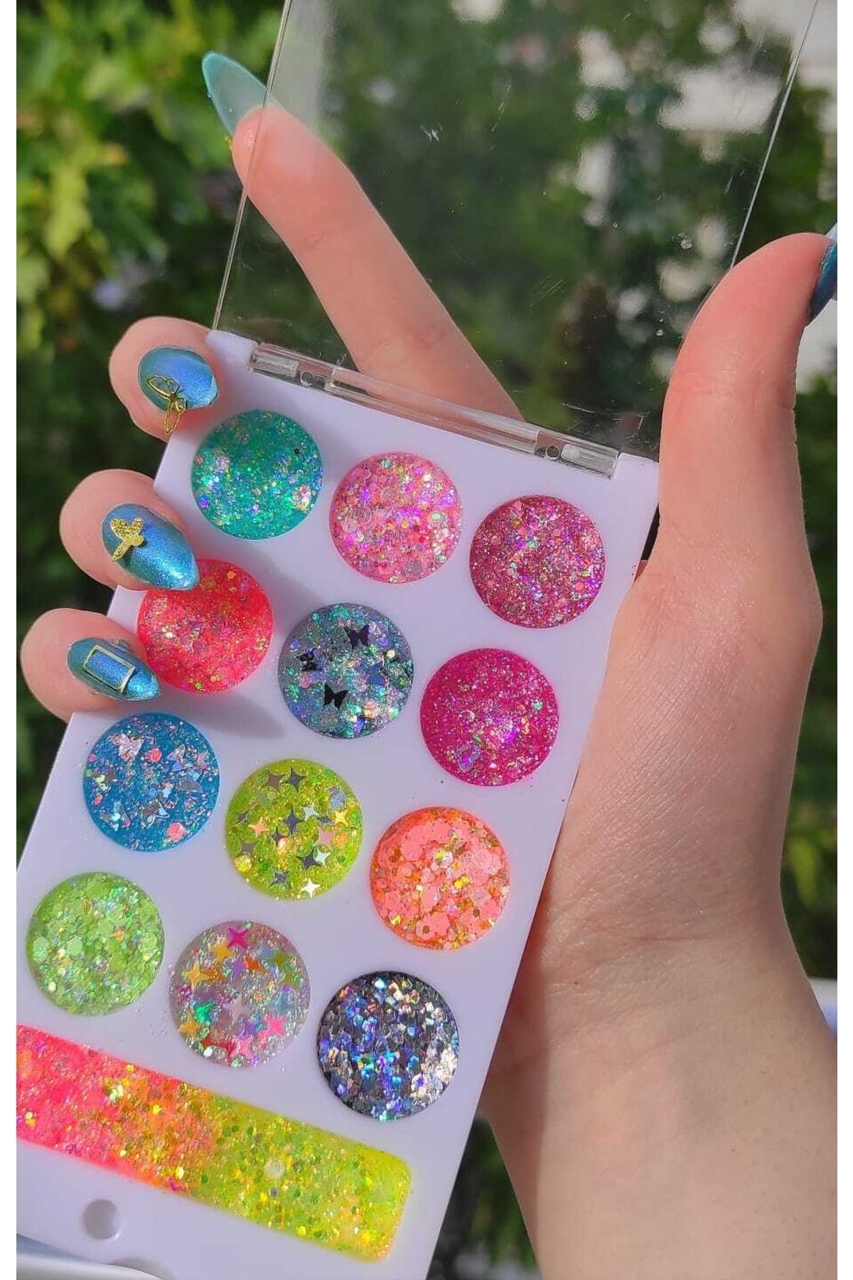 hbtasarim Glitter Jel Far Palet Simli Kremsi Jel Far Paleti& Geçişli