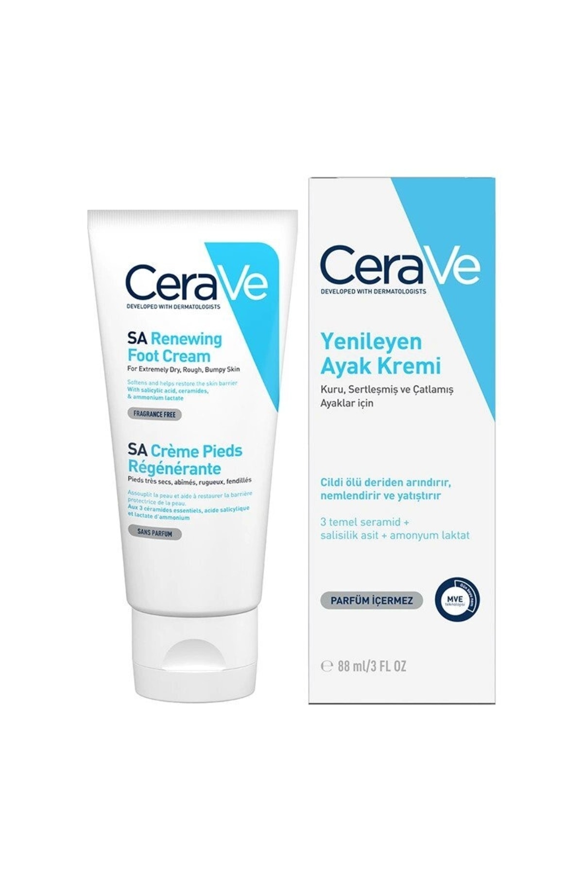 CeraVe Kuru Sertleşmiş Ve Çatlamış Ayaklar Için Nemlendiren Ayak Kremi 88 Ml