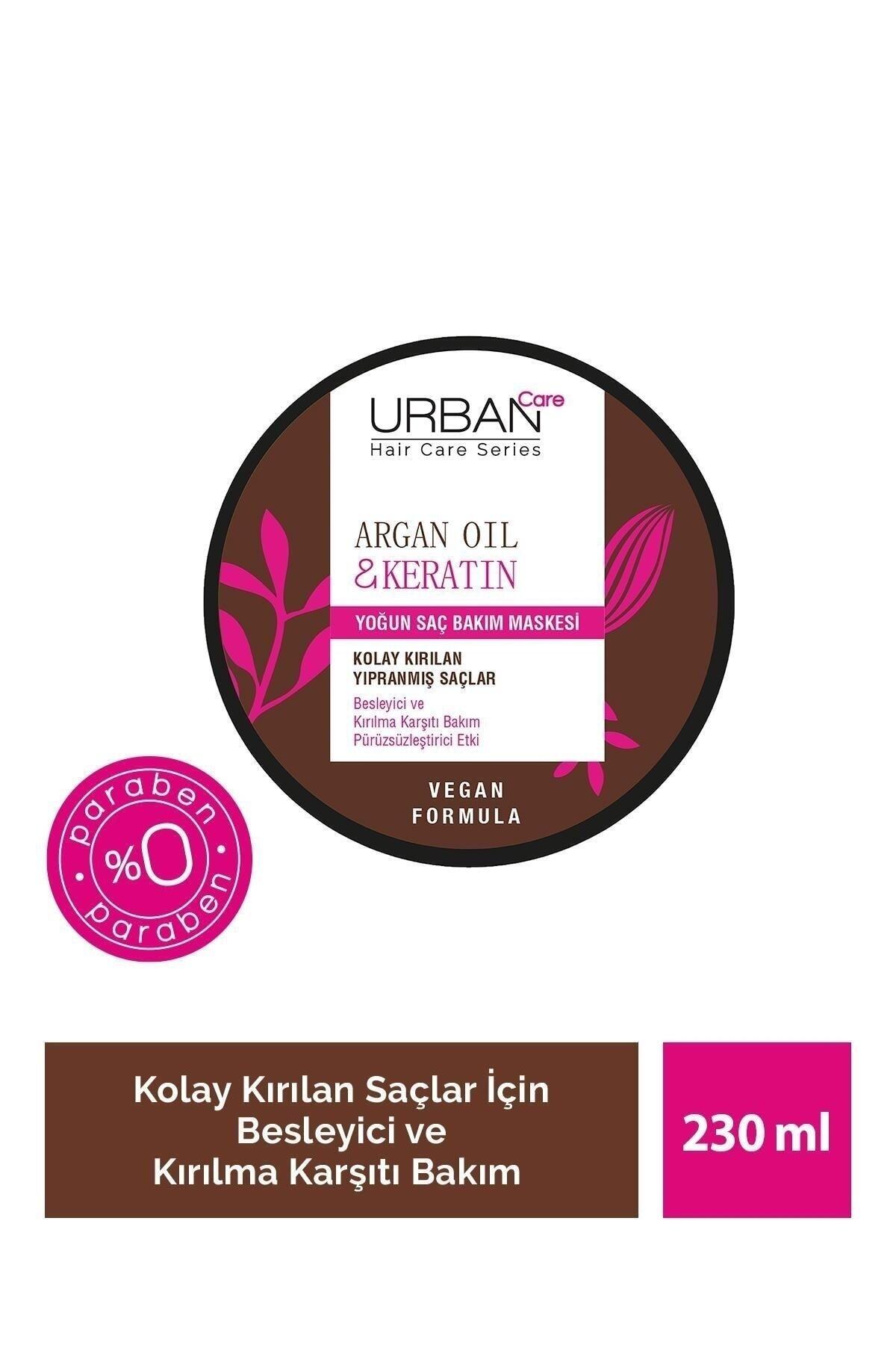 Urban Care Argan Oil & Keratin Intensive Hair Care Mask For Brittle Hair 230 Ml - Vegan Product