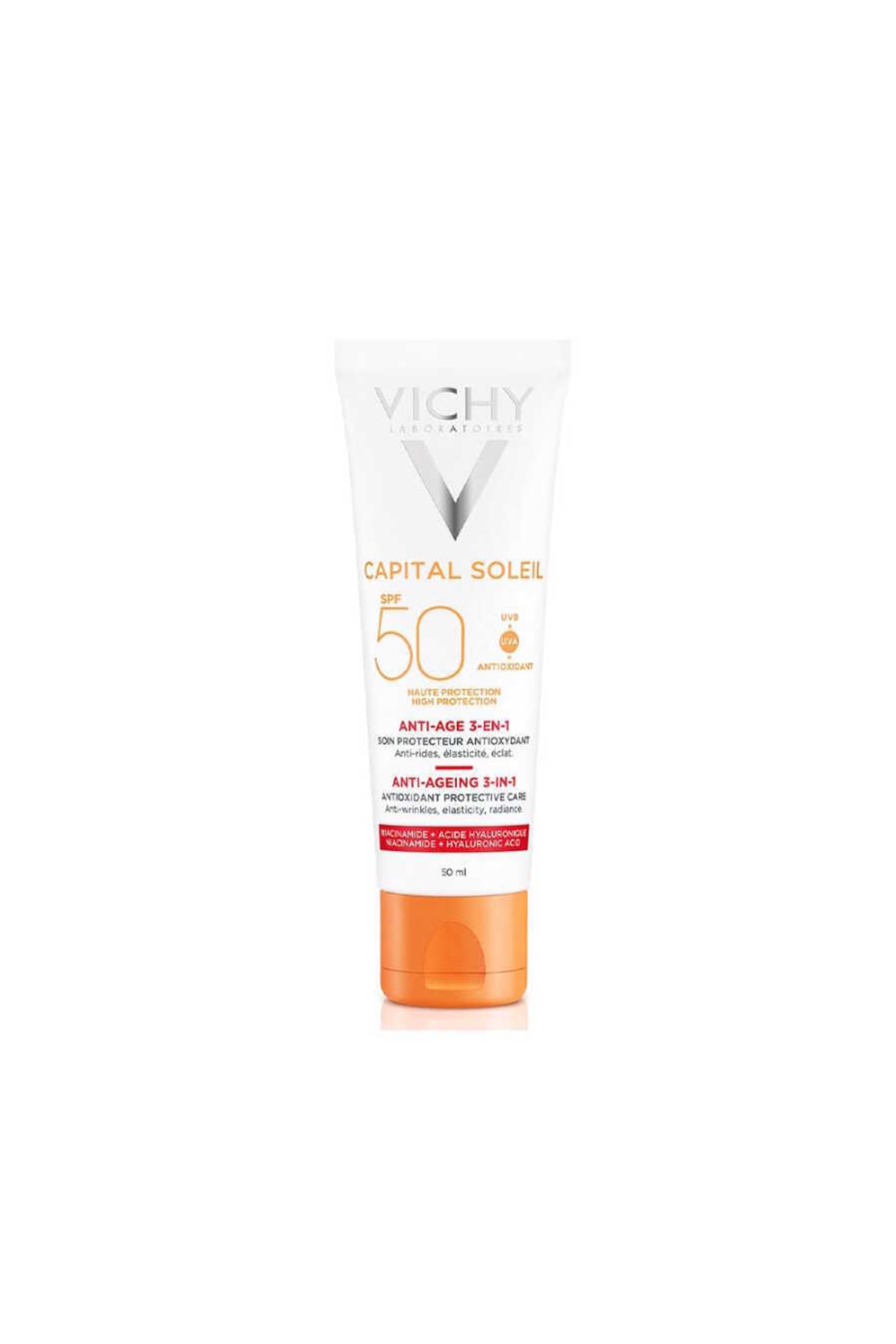 Vichy Capital Soleil Spf 50 Yüksek Korumalı Yaşlanma Karşıtı Güneş Yüz Güneş Kremi 50ml