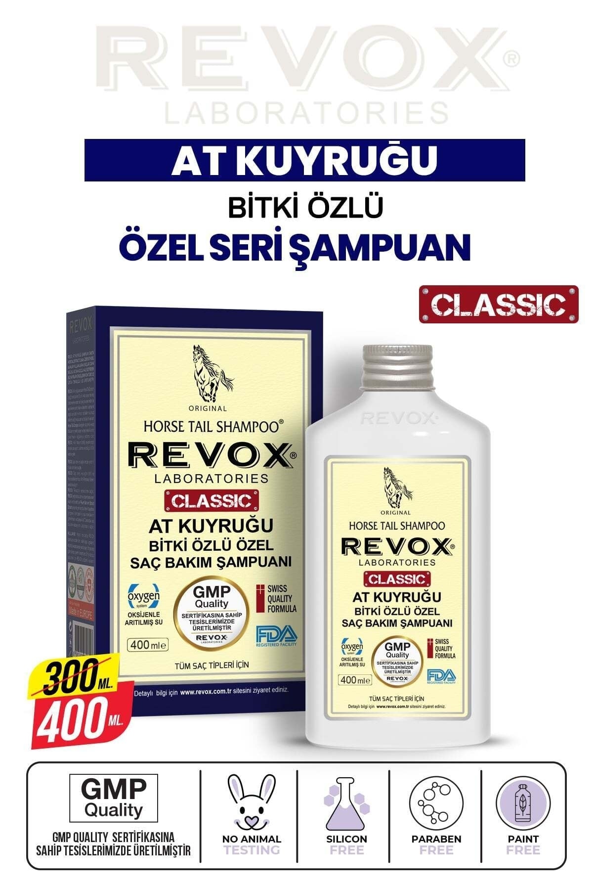 Revox At Kuyruğu Bitki Özlü Saç Dökülme Karşıtı, Hızlı Uzama Etkili Şampuan 400 ml