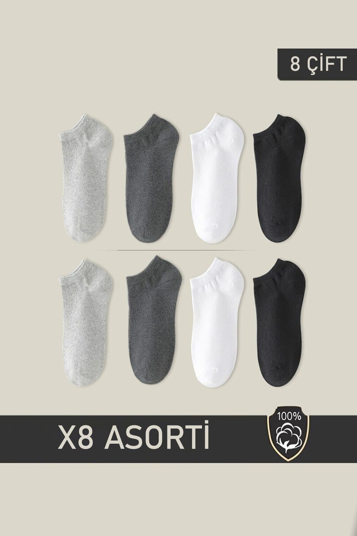 BGK Unisex Patik Çorap 8 Çift Karışık
