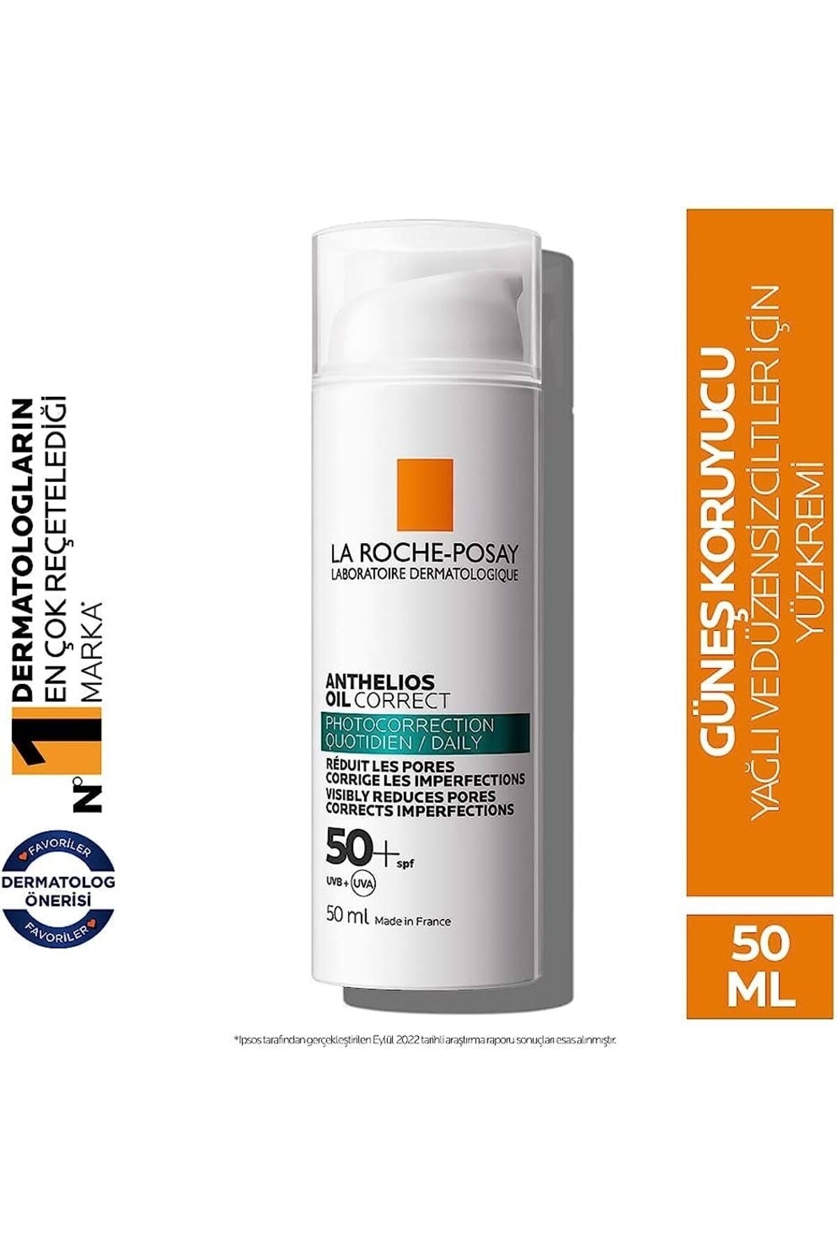 La Roche Posay Anthelios Oil Correct Yağlı ve Düzensiz Ciltler için Yüz Güneş Kremi 50 ml