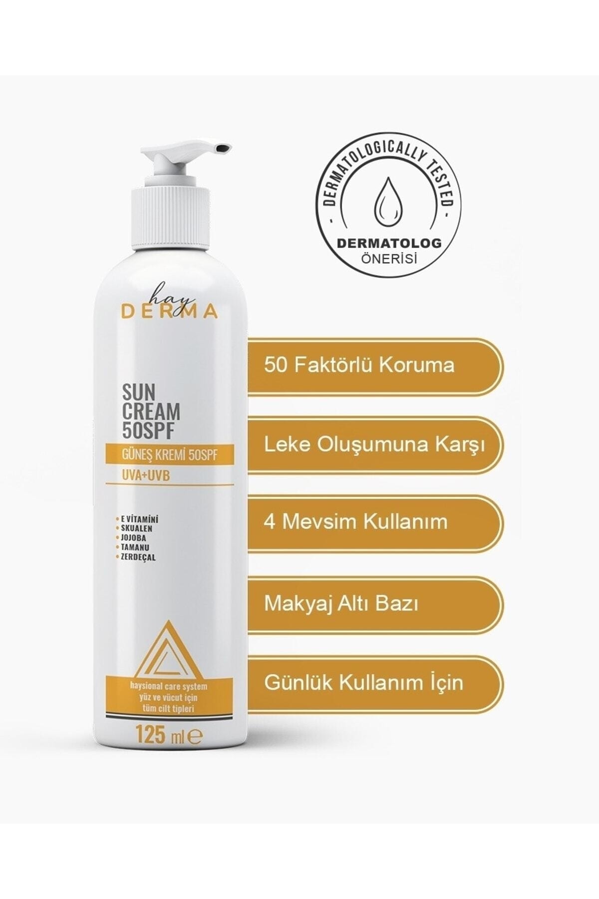 Hayderma Su Bazlı Mineral Filtreli Spf50 Pa Uva Uvb Yüksek Koruma Leke Karşıtı Yağsız Güneş Kremi 125 ml