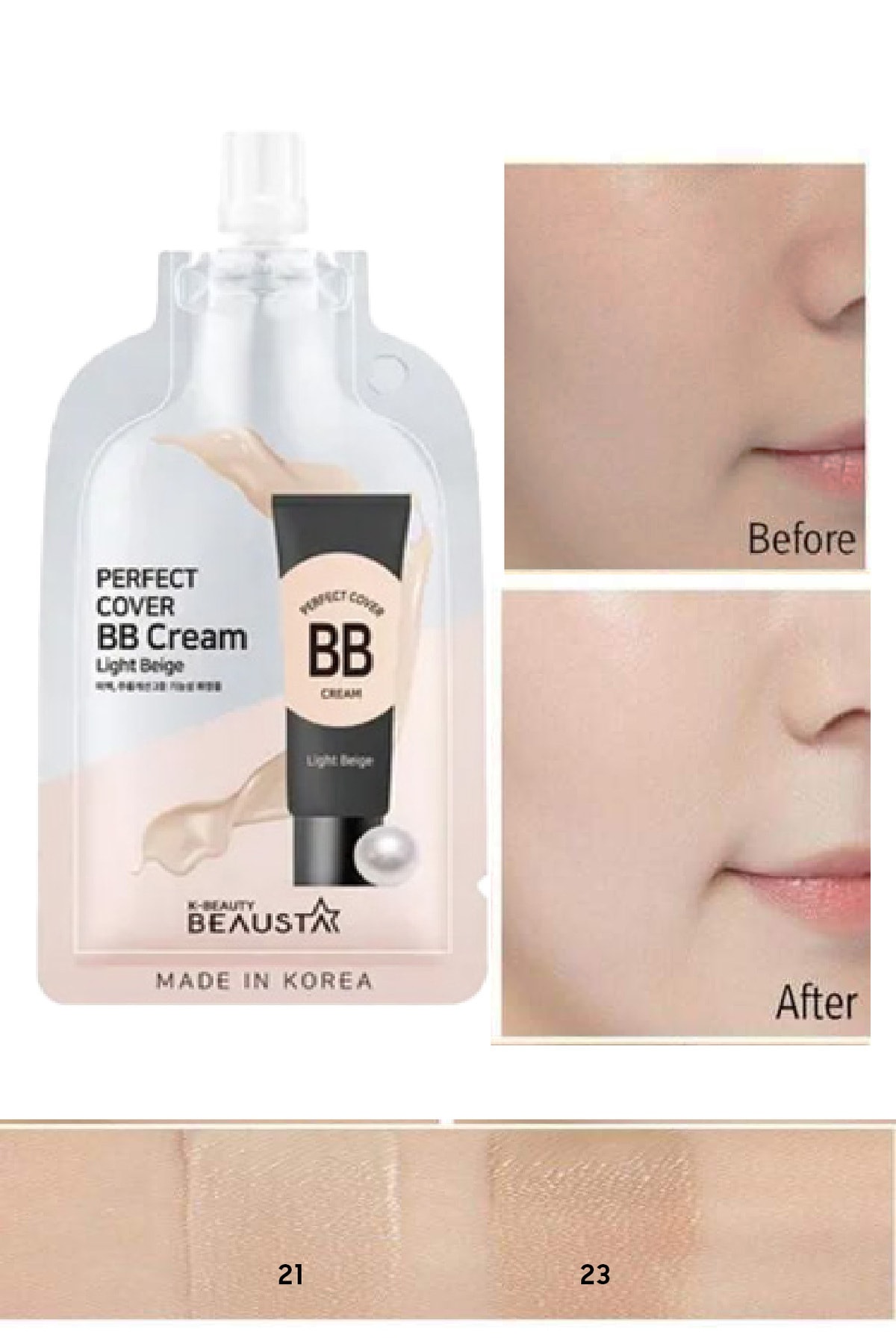BEAUSTA Bb Krem No:21 Yüksek Kapatıcı Cilt Bakım Etkili Spf50 Koruma Ile 30 Saat Kalıcı Mükemmel Ten
