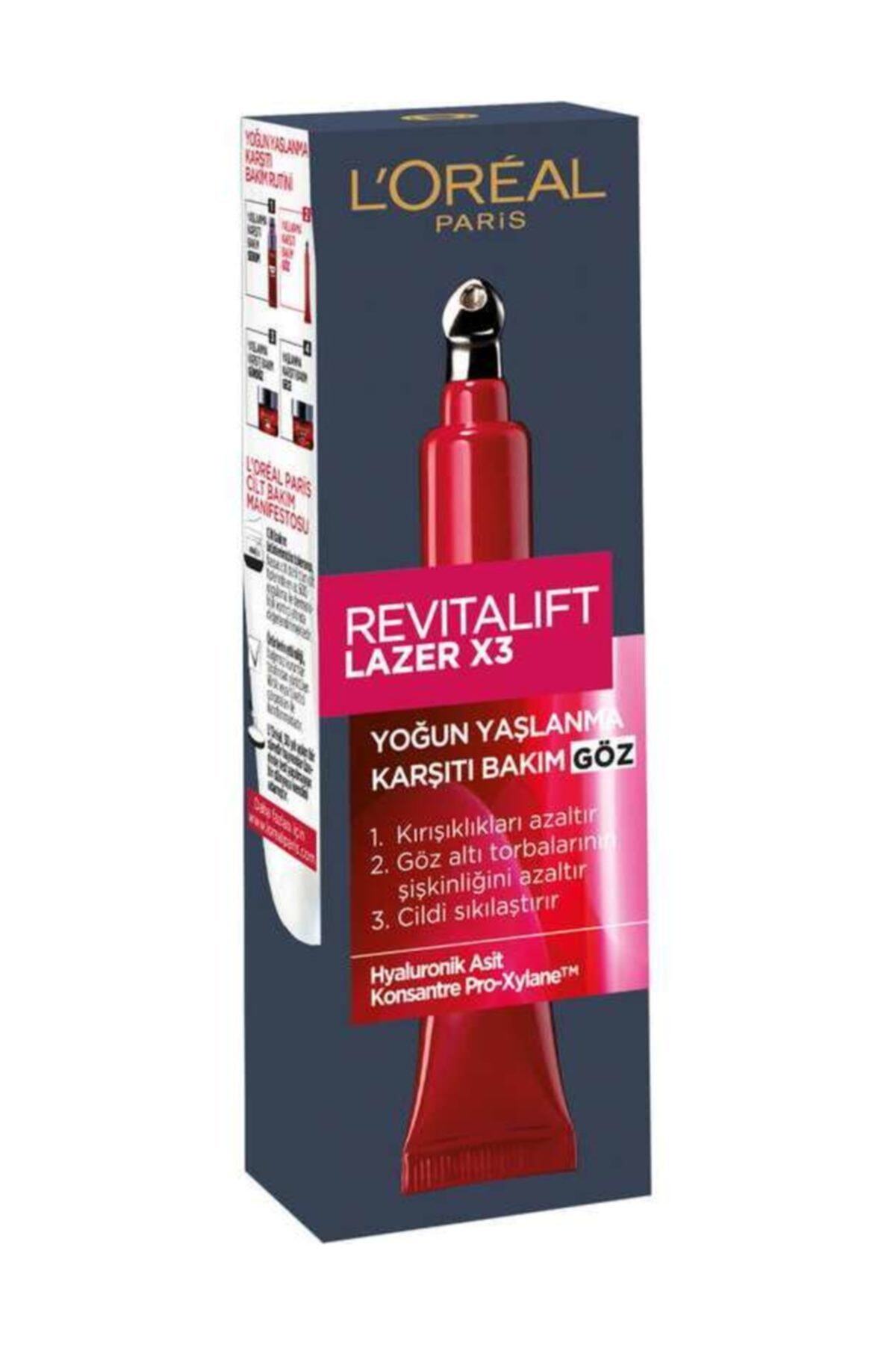 L'Oreal Paris Revitalift Lazer X3 Yoğun Bakım Yaşlanma Karşıtı Göz Kremi 15 Ml