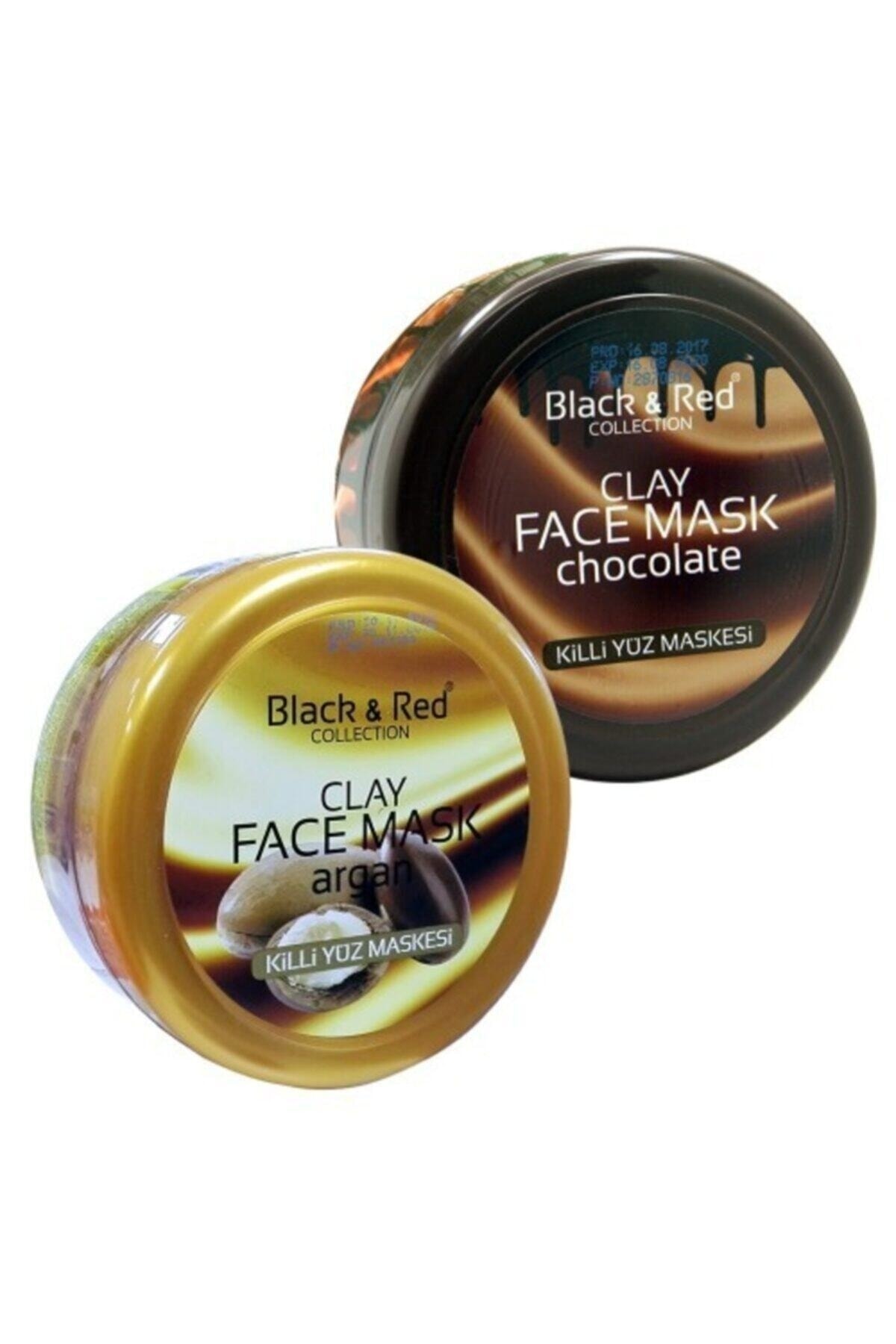 Black Red Argan Kil Yüz Maskesi 400 ml + Çikolatalı Kil Maskesi 400 ml