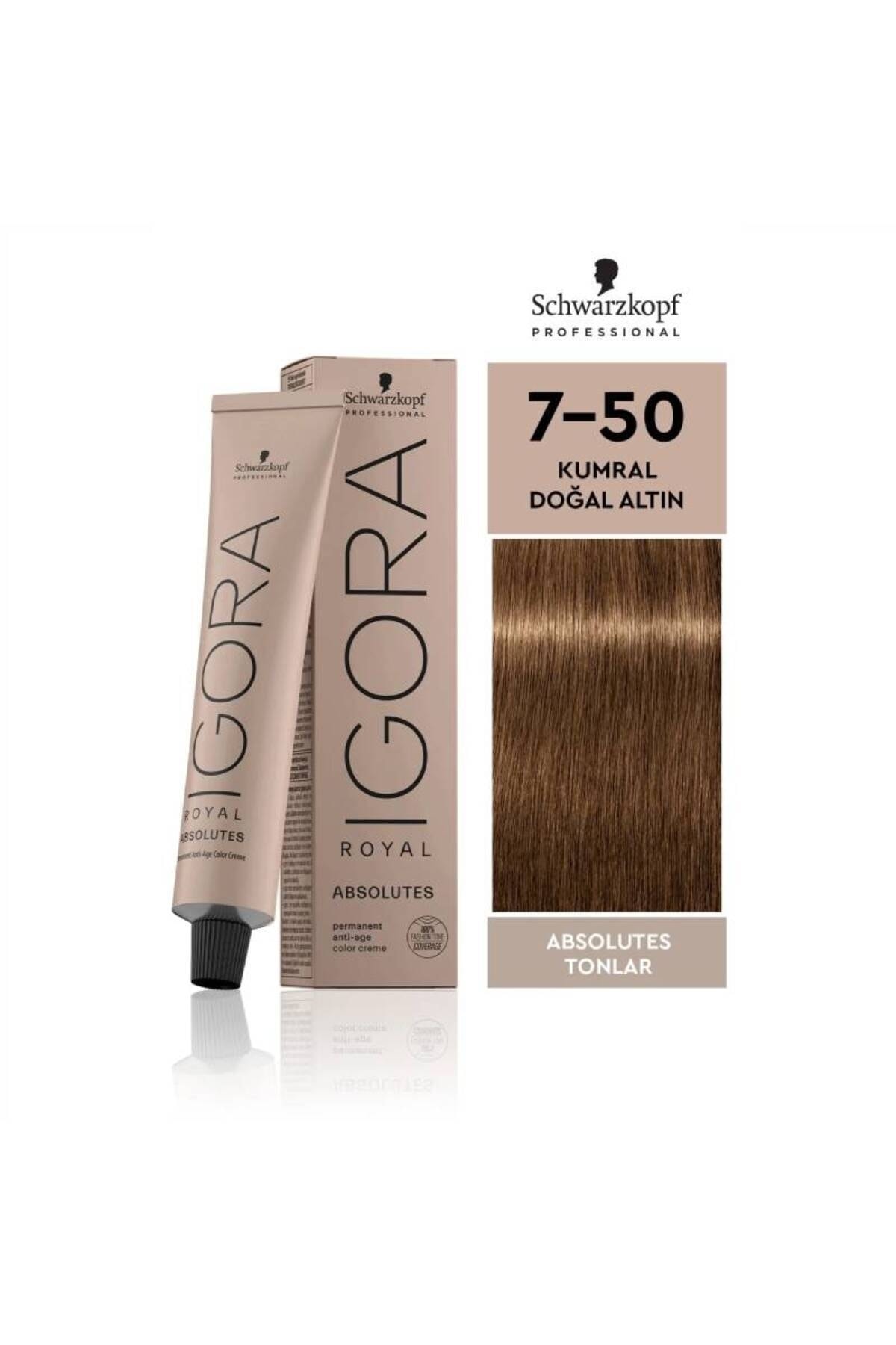 Schwarzkopf Igora Royal Absolutes Tonlar 7-50 Kumral - Doğal Altın Saç Boyası 60ml