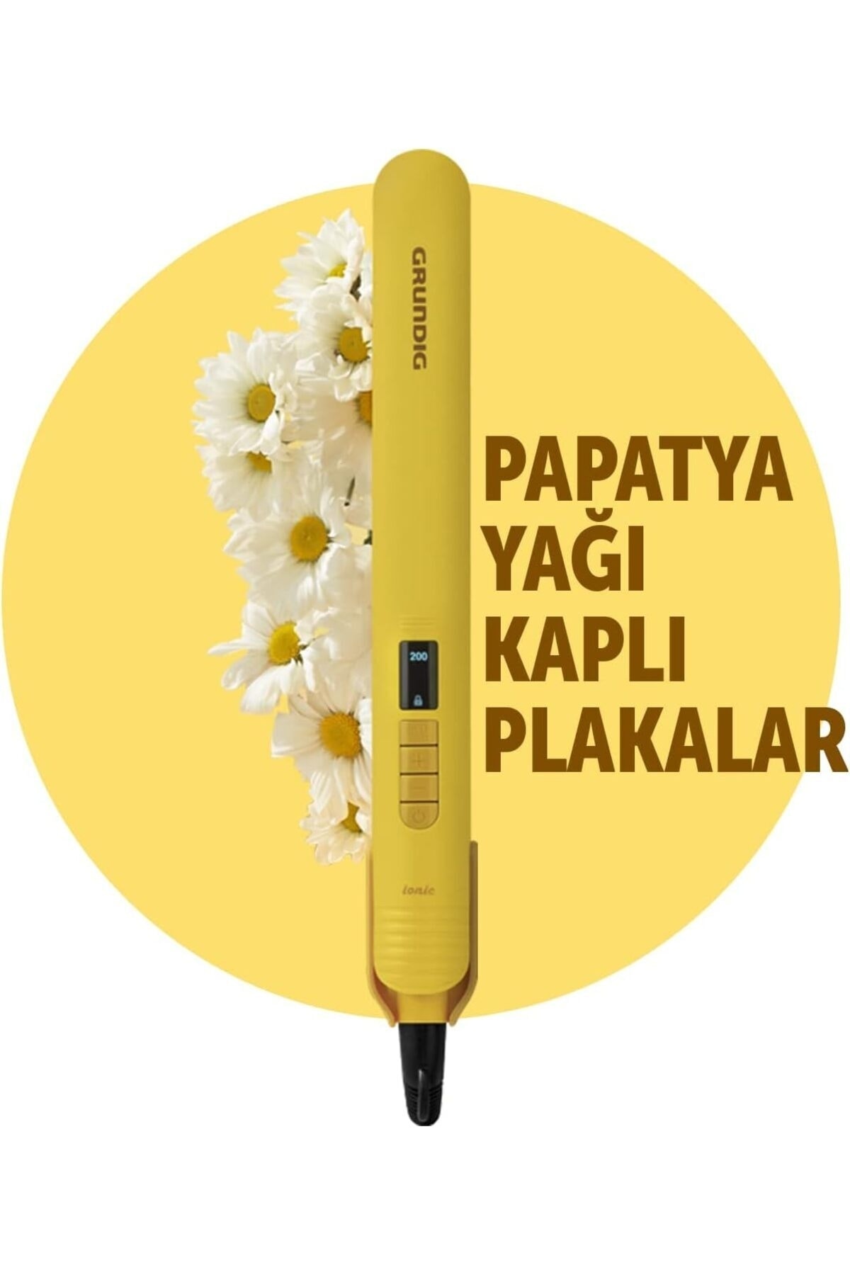 Grundig HS 7031 Botanika Saç Düzleştirici, Biberiye Yağı Kaplı Plaka