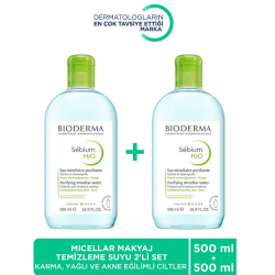 Bioderma Sebium H2O İkili Set 500ml + 500ml