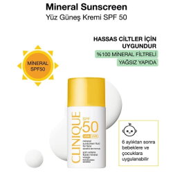 Clinique Yüz için Mineral Güneş Kremi SPF50 30 ml