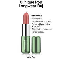 Clinique Pop Longwear Ruj - Latte Pop