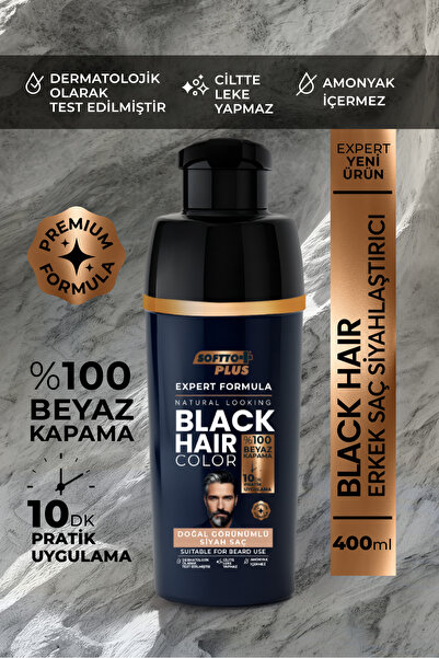Videolu Ürün Softto Plus Expert Men Black Hair Color – Siyah 10 dakikada Etkili / Geliştirilmiş Formül / Doğal Görünüm