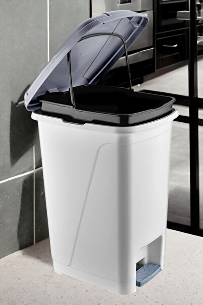 Violet 25 Litre Iç Kovalı Slim Pedallı Çöp Kovası Beyaz 🚛