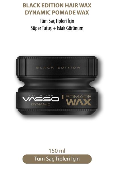 Vasso Men 24 Saat Süper Tutuş Ve Etkili Islak Görünüm Kazandıran Wax - Vasso Dynamic Pomade Wax 150 ml