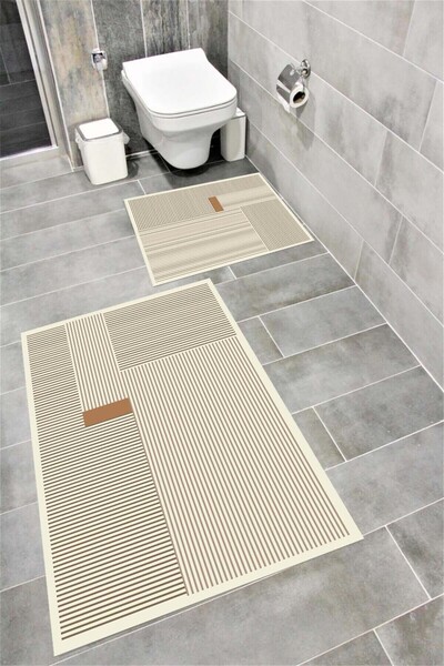 Fenomen Seçimi Bordo Halı Su Emici Yumuşak Kaymaz Taban Sünger Dolgulu Pamuksu Doku Yıkanabilir Dekoratif Banyo Paspası 1150