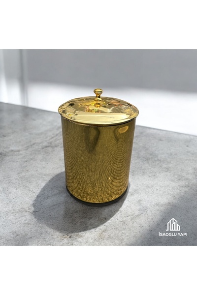 İSAOĞLU YAPI Gold Çöp Kovası Vintage Tasarım Gold Premium Banyo Mutfak Kova 🚛