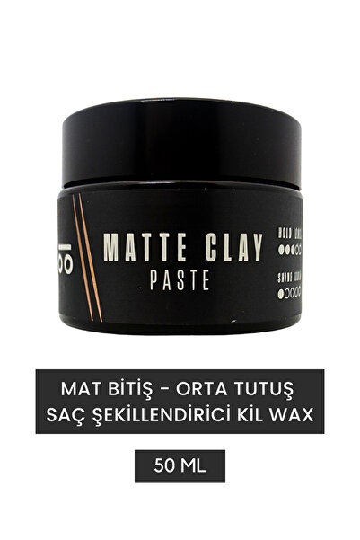 Beyoo Matte Clay Paste – Mat Bitiş Orta Tutuş Erkek Saç Şekillendirici Wax 50 ml