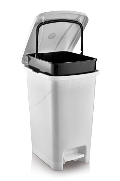 Genel Markalar İç Kovalı Çöp Kovası Beyaz Çöp Kovası Slim Pedallı Çöp Kovası 40 Litre 🚛