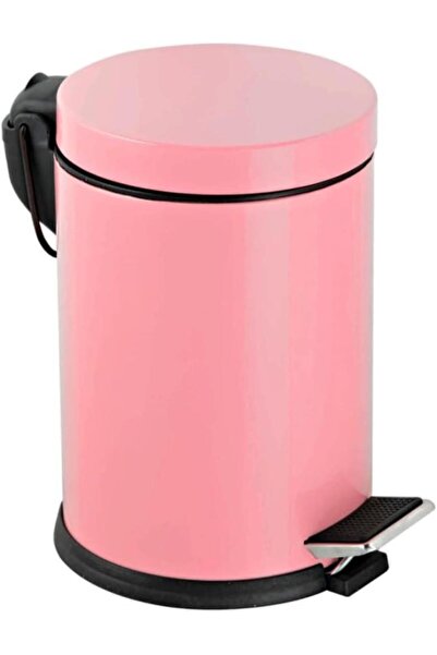 Vinoks Premium Serisi 3 Litre Hacimli Paslanmaz Banyo-Mutfak Pedallı Çöp Kovası Pembe, 3 Litre 🚛