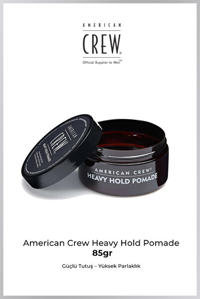 American Crew Heavy Hold Pomade 85G – Ultra Güçlü Tutuş & Yüksek Parlaklık | Erkek Saç Şekillendirici Wax