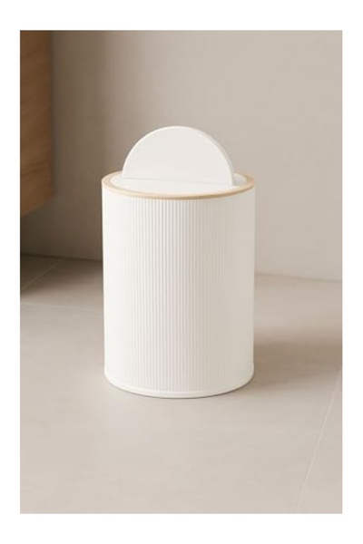 markentegra 7 Litre Kapasiteli Modern Çöp Kovası, Beyaz Plastik 🚛