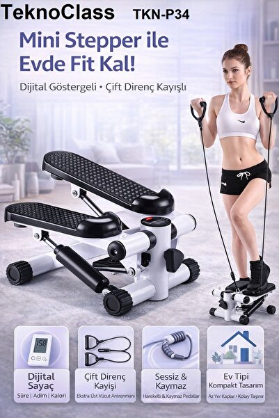 En Çok Ziyaret Edilen 8. Ürün Genel Markalar Çift Direnç Kayışlı Multi Stepper Dijital Göstergeli Egzersiz Aleti Adım Atma Vücut Çalıştırma Aleti