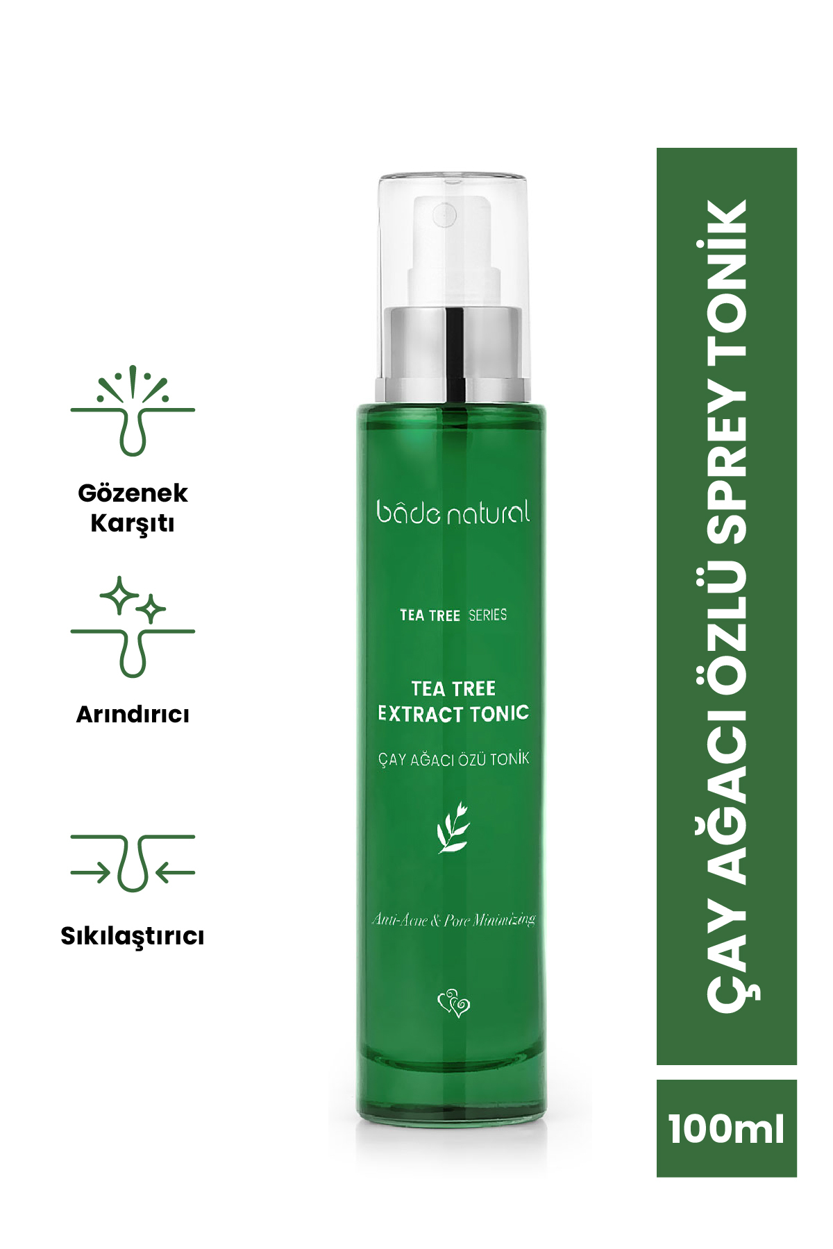 Bade Natural Çay Ağacı Akne Karşıtı Ve Gözenek Sıkılaştırıcı Arındırıcı Tonik 100 ml