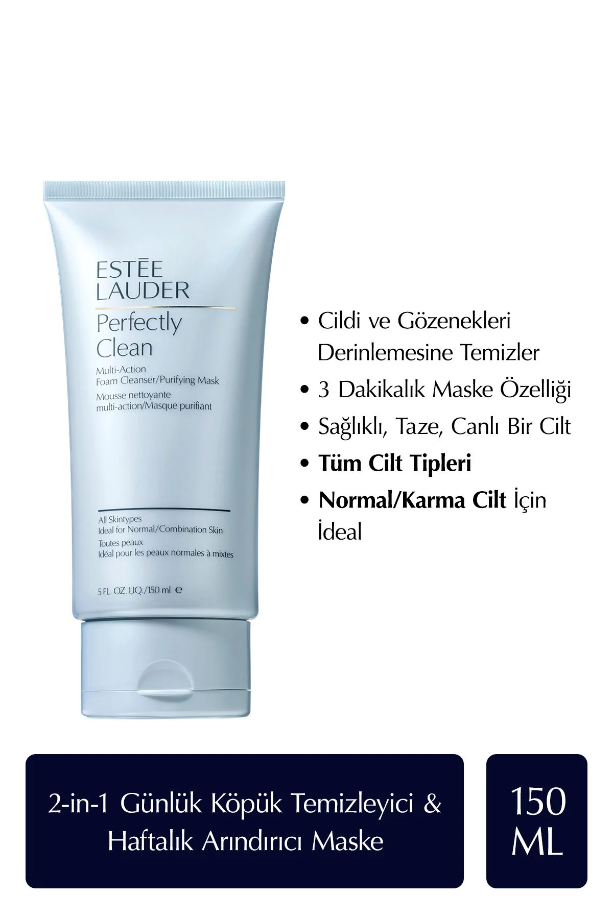 Estee Lauder Temizleyici Köpük & Arındırıcı Maske - Perfectly Clean Multi-Action Foam Cleanser 150 ml