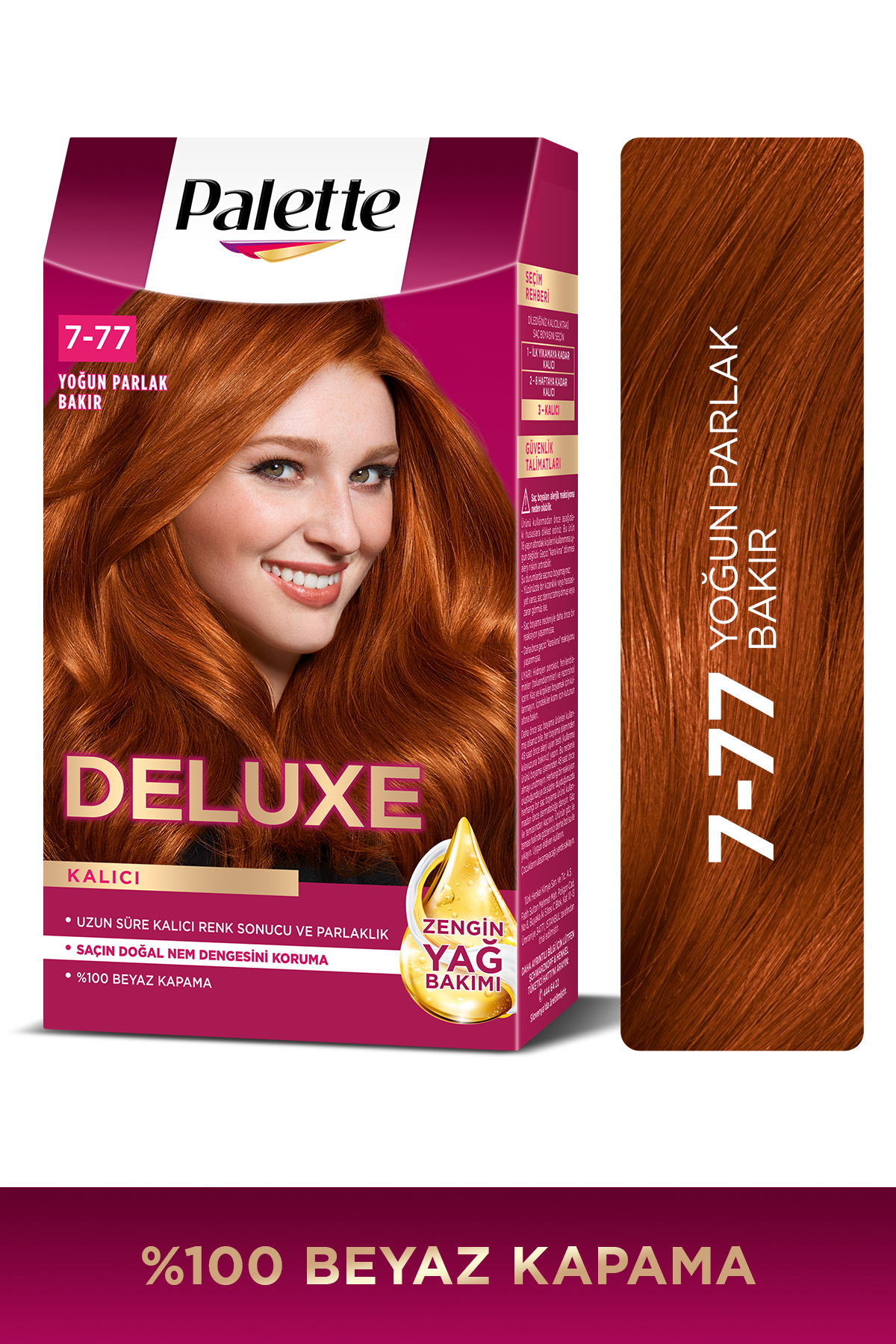 Palette Deluxe 7-77 Yoğun Bakır Zengin Yağ Bakımı Kit Saç Boyası Bakım Maskesi
