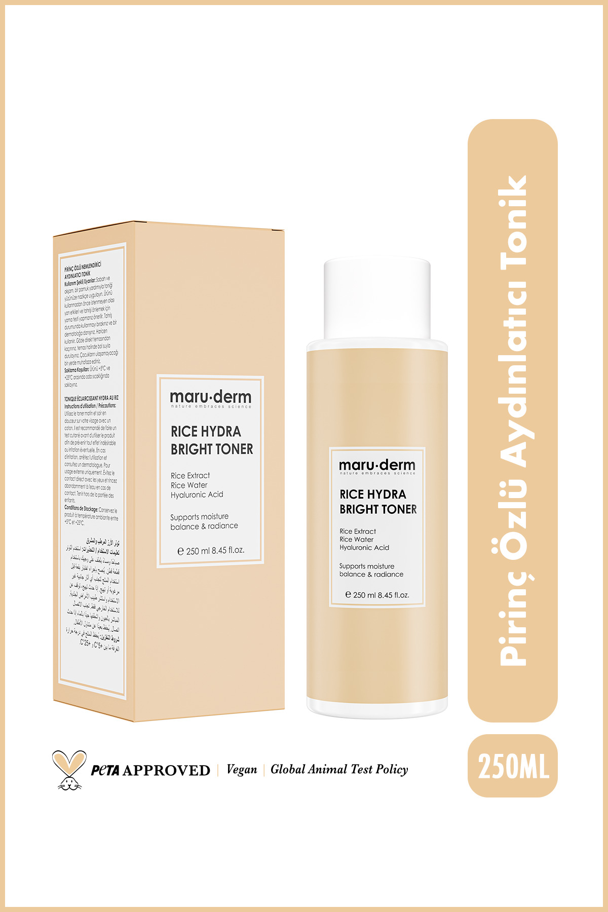 Maru.Derm Pirinç Özlü Aydınlatıcı Tonik 250 ML