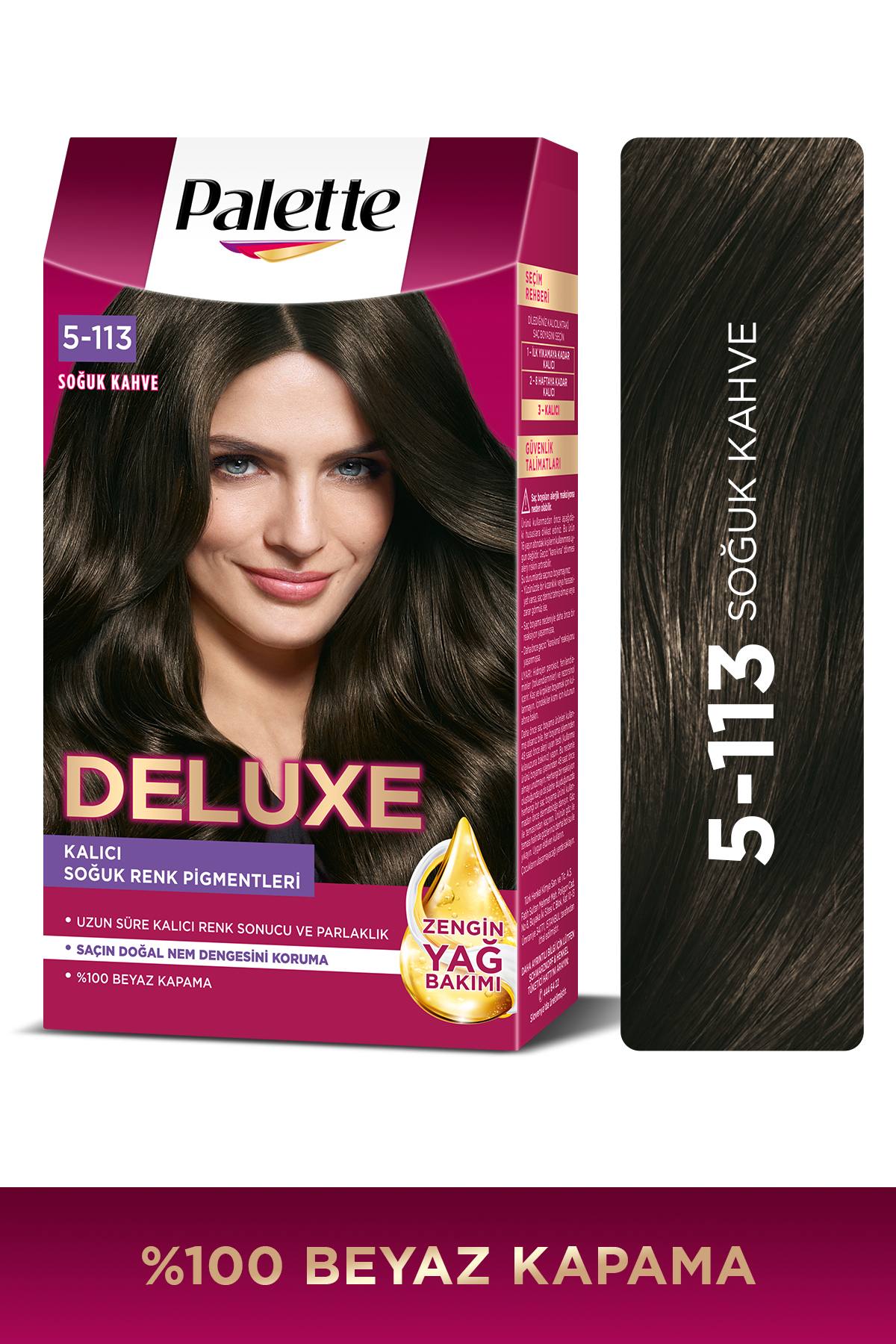 Palette Deluxe 5-113 Soğuk Kahve Zengin Yağ Bakımı Kit Saç Boyası Bakım Maskesi