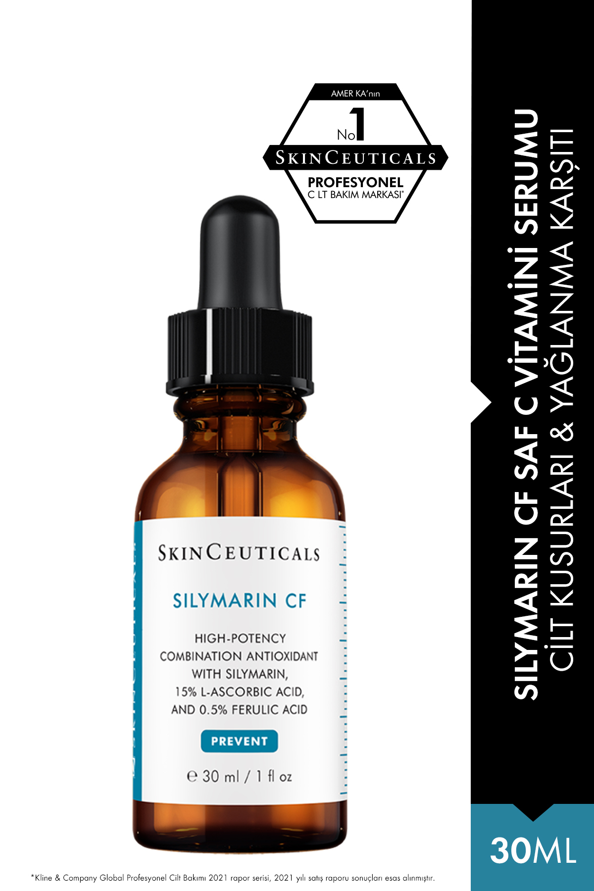 SkinCeuticals Silymarin CF Cilt Kusurları & Yağlanma Karşıtı Saf C Vitamini Serumu 30ml