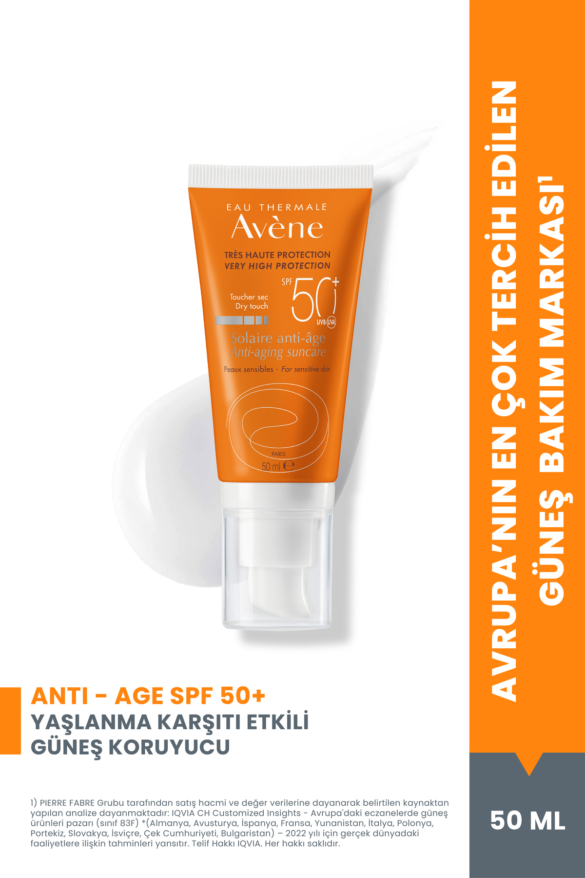 Avene Anti-Age SPF 50+ Yaşlanma Karşıtı Güneş Kremi Yüksek Koruma Sağlayan Anti-Aging Güneş Kremi 50 ml
