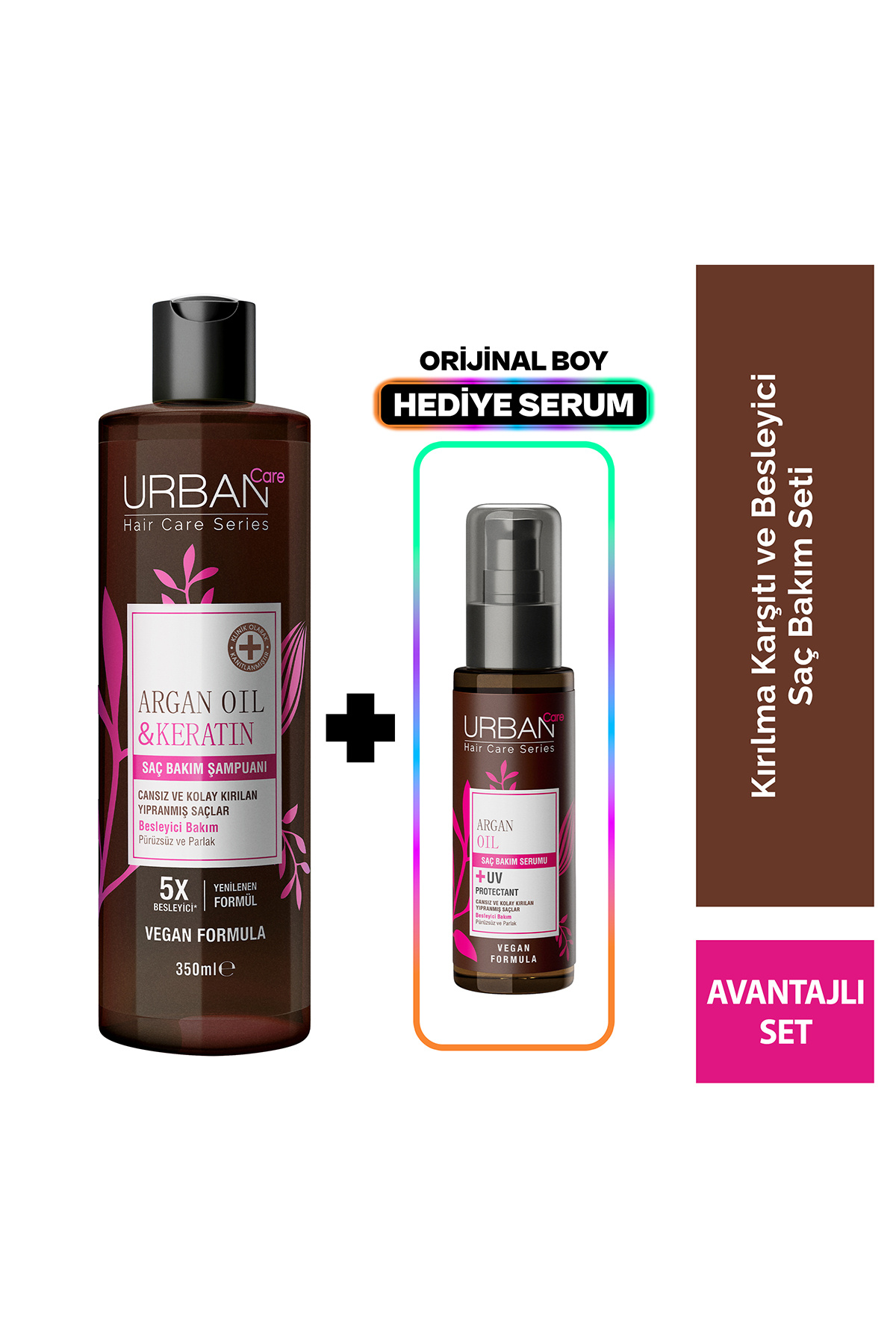 Urban Care Argan Yağı & Keratin Besleyici ve Kırılma Karşıtı Saç Bakım Şampuanı-350 ml-SERUM HEDİYE