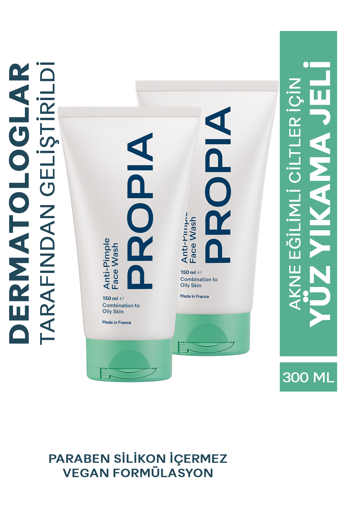 Propia Karma Yağlı Akne Eğilimli Cilt Sivilce Siyah Nokta Karşıtı Arındırıcı Yüz Temizleme Jeli (150ML X 2)