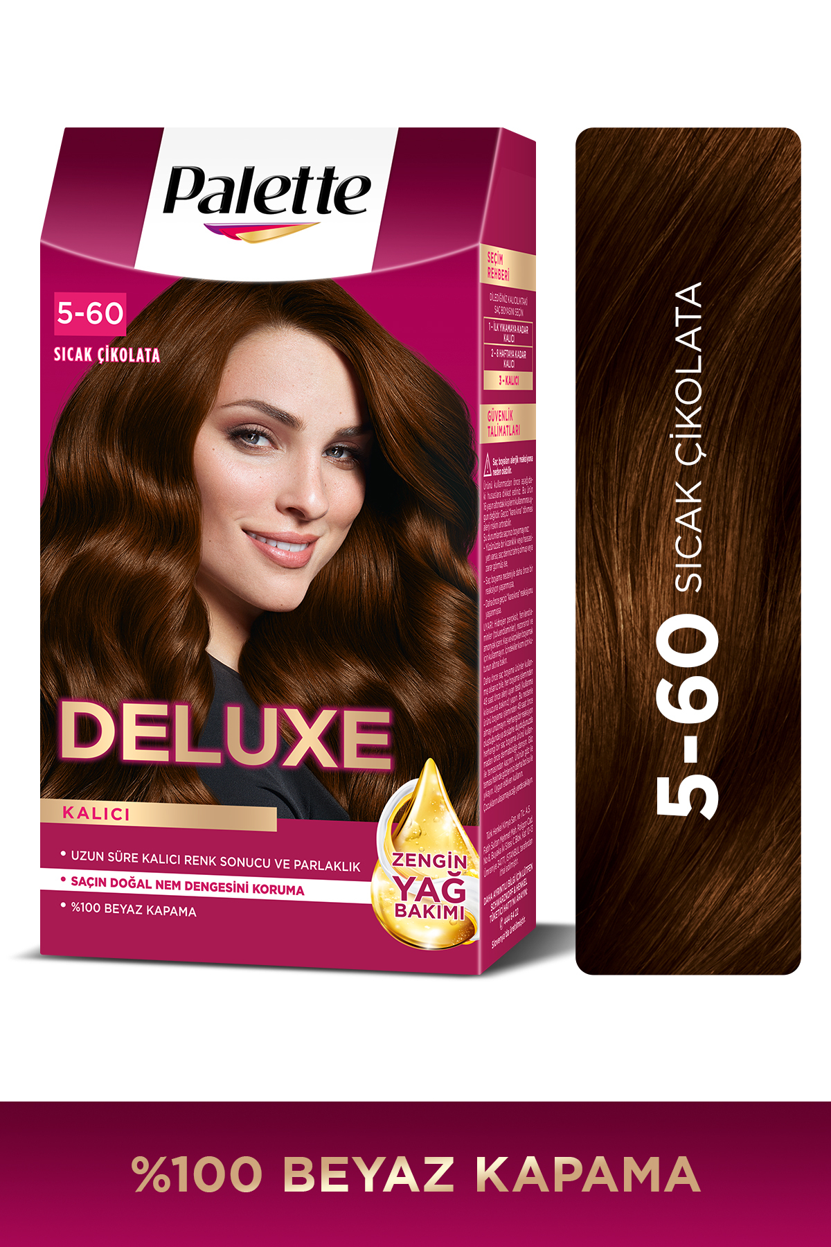 Palette Deluxe 5-60 Sıcak Çikolata Zengin Yağ Bakımı Kit Saç Boyası Bakım Maskesi
