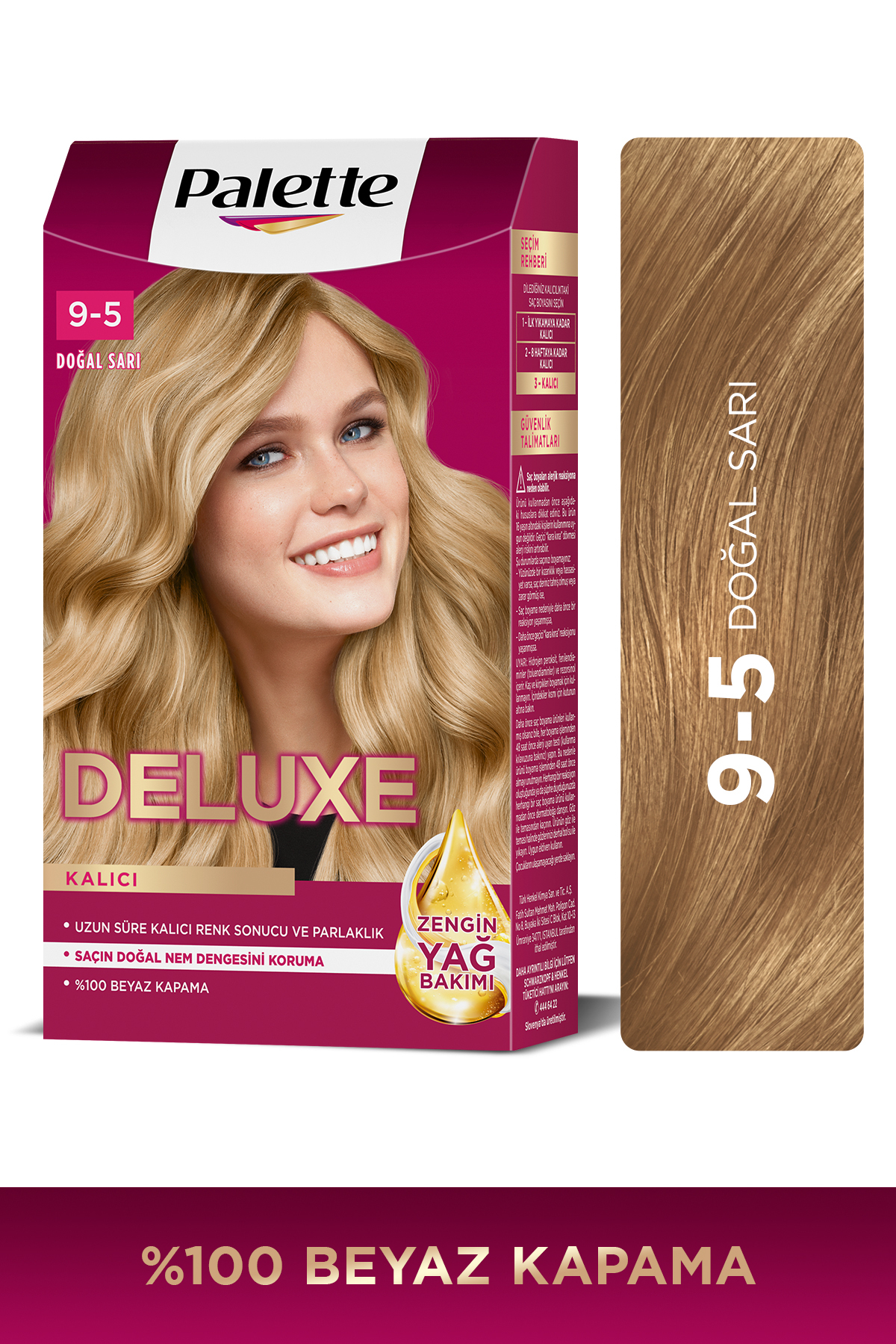 Palette Deluxe 9-5 Doğal Sarı Zengin Yağ Bakımı Kit Saç Boyası Bakım Maskesi