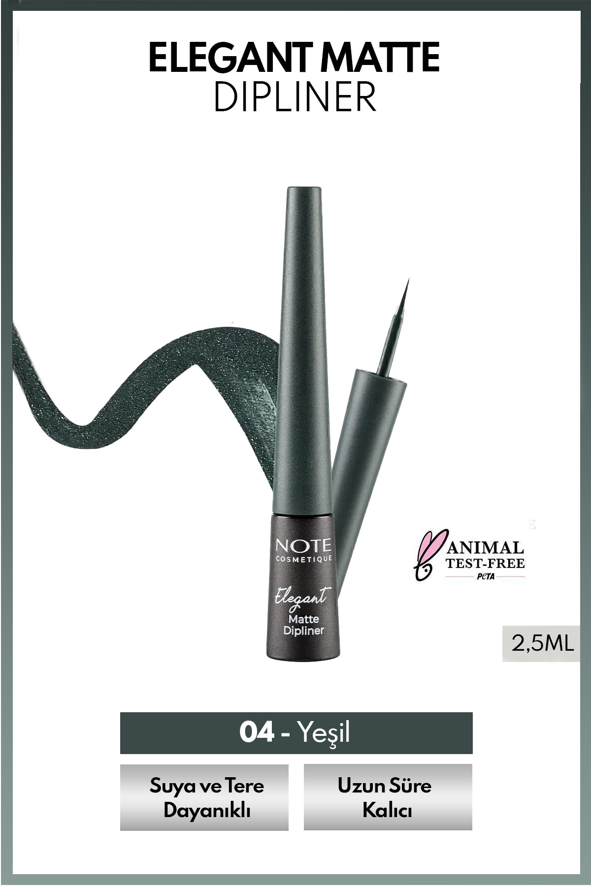 NOTE Elegant Matte Dipliner Waterproof Suya Dayanıklı - 04 Ocean Green - Yeşil
