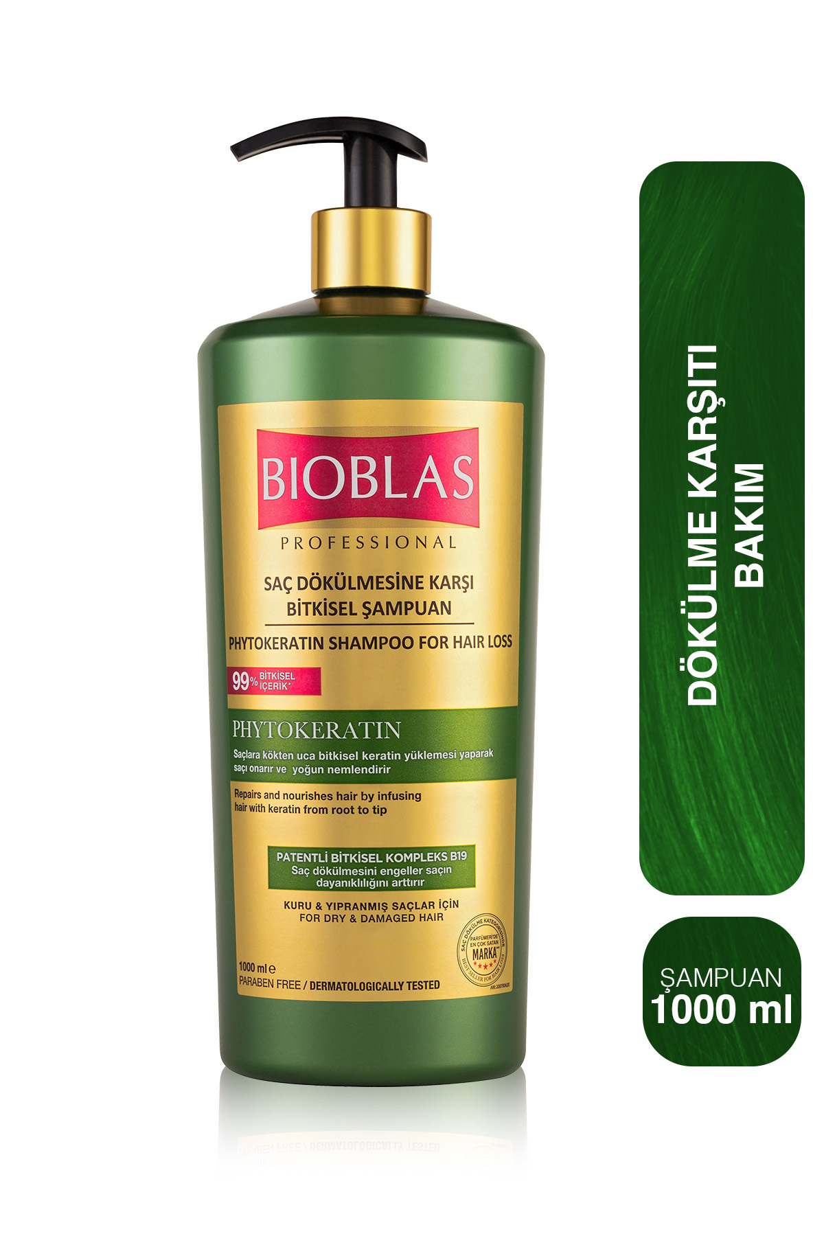 Bioblas Onarıcı Bakım Saç Dökülmesine Karşı Phytokeratin Şampuan 1.000 Ml - Keratin Bakım, Yıpranmış Saçlar