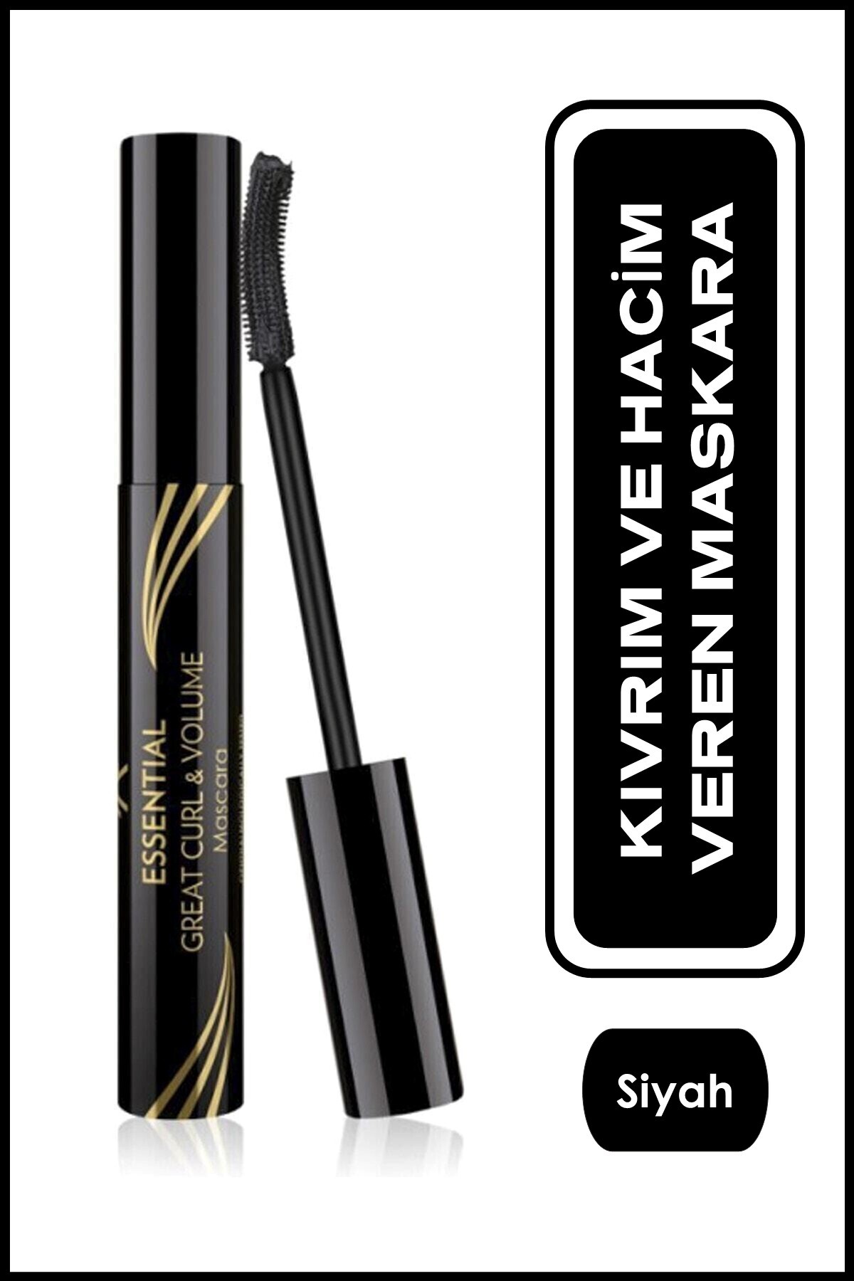 Golden Rose Essential Great Curl and Volume Mascara - Black - Kıvırma Etkili Hacim Veren Maskara