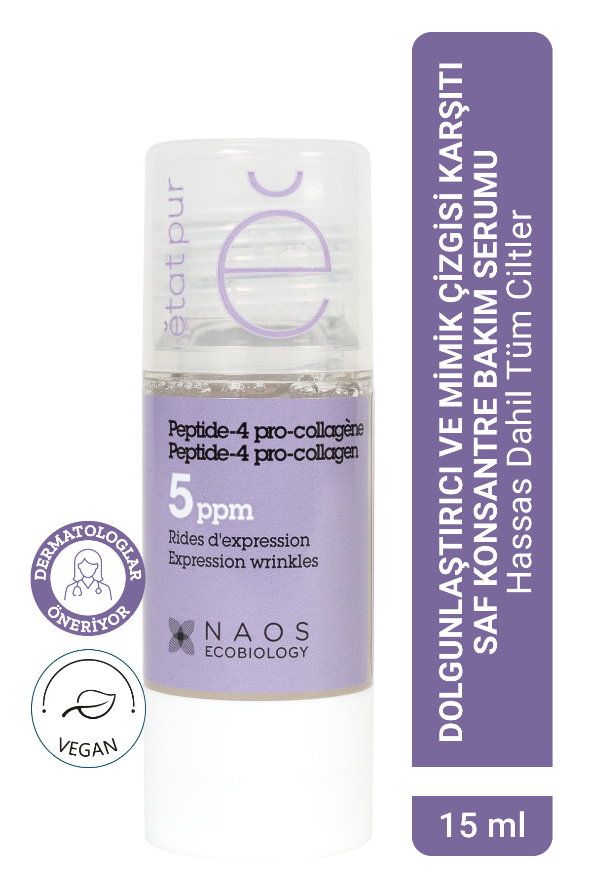 Etat Pur Pure Active Peptit-4 Pro Kolajen Cilt Dolgunlaştırıcı Saf Konsantre Bakım Serumu 15 ml