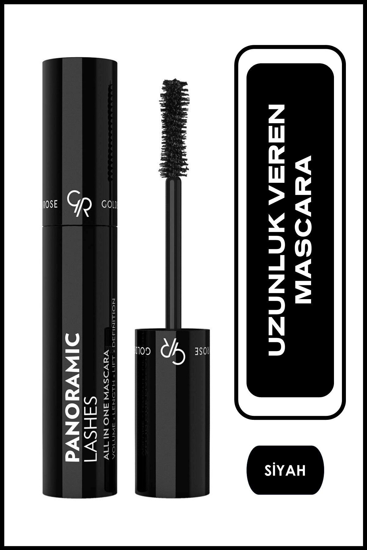 Golden Rose Panoramic Lashes All In One Mascara - Hacim Uzunluk ve Kıvırma Etkili Siyah Maskara