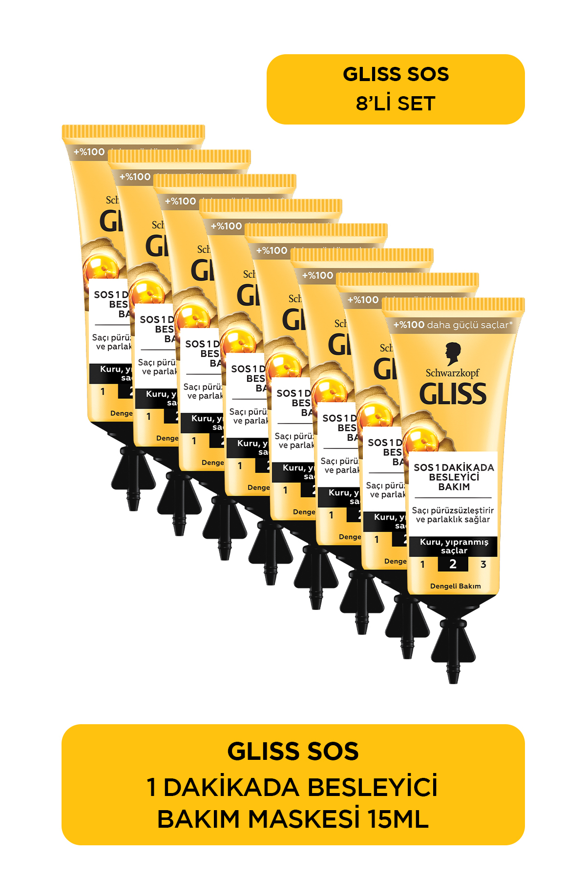 Gliss Sos Anında Besleyici Bakım Kremi 8x15 ml