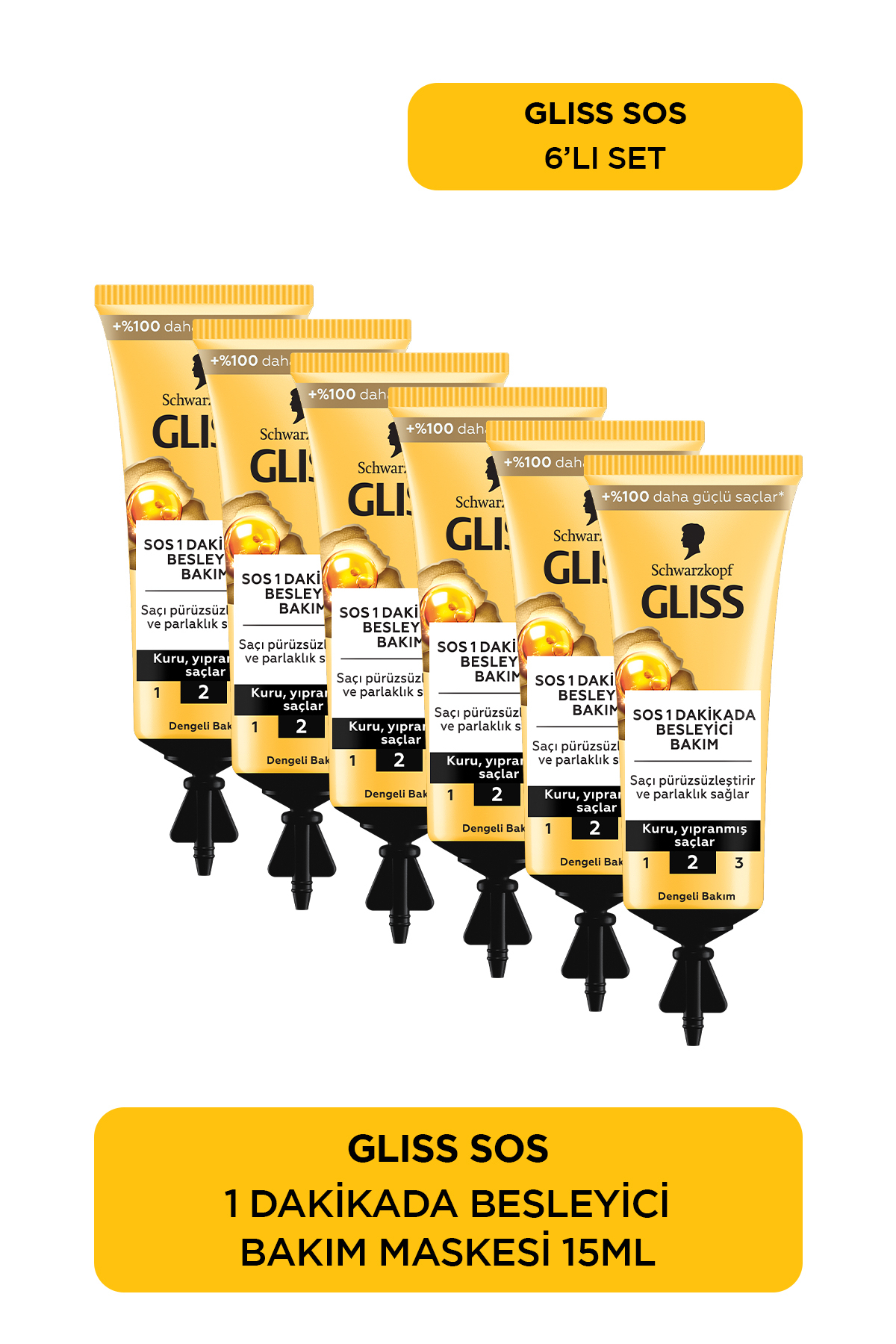 Gliss Sos Anında Besleyici Bakım Kremi 6x15 ml