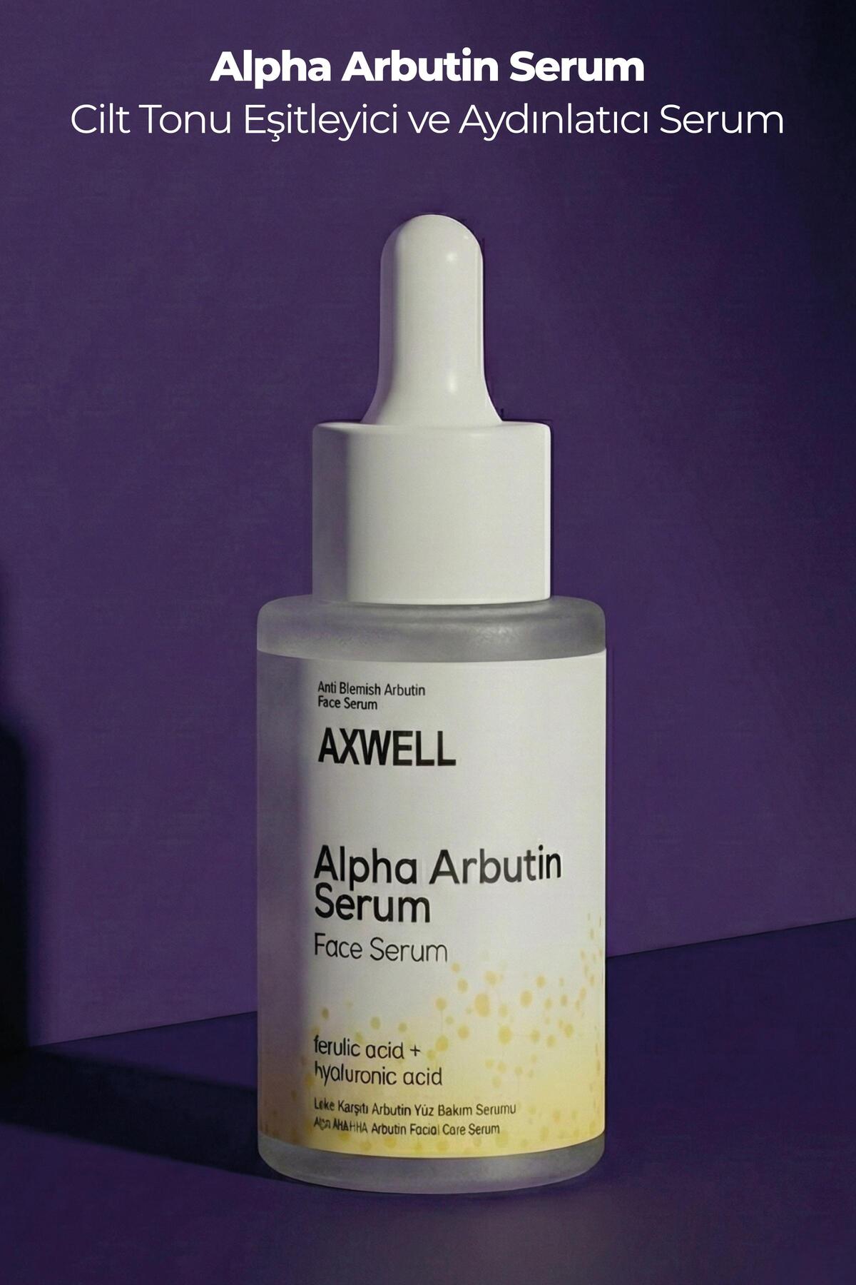 AXWELL Leke Karşıtı & Cilt Tonu Eşitleyen Alpha Arbutin & Ferulic Acid & Hyaluronic Acid Aydınlatıcı Ampul