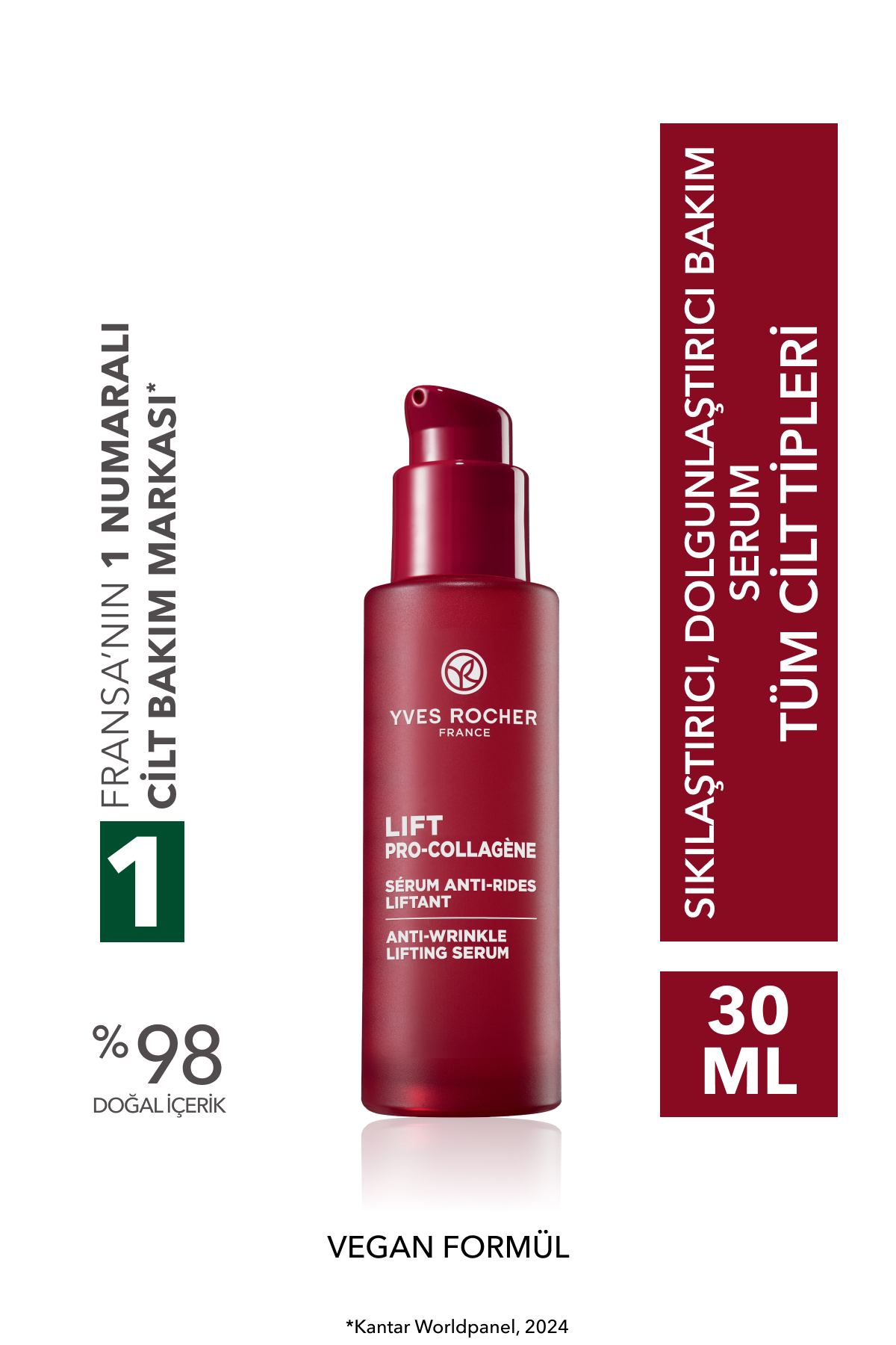 Yves Rocher Serum-Sıkılaştırıcı,Dolgunlaştırıcı Bitkisel Kolajen ve Hyaluronik Bakım/Lift Pro Collagene