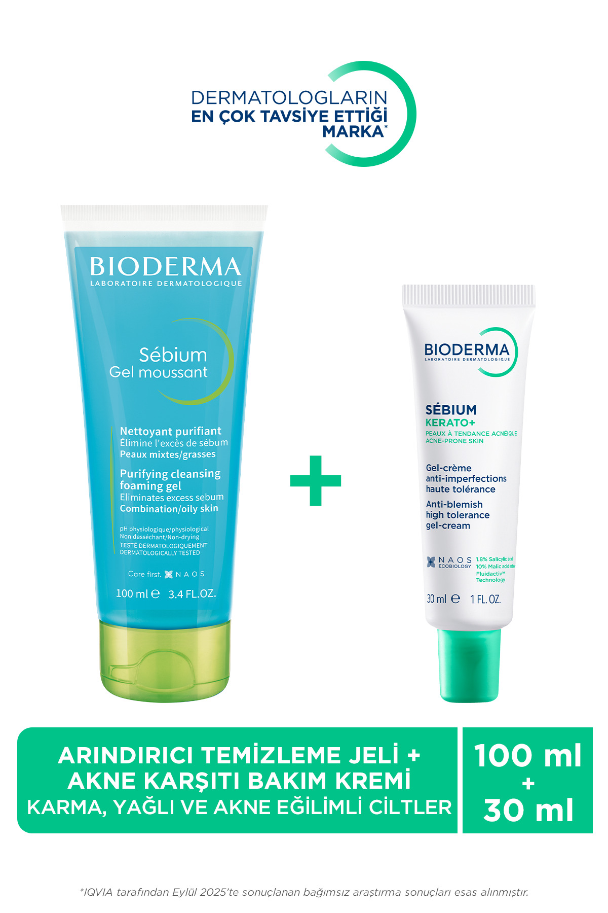 Bioderma Sebium Karma Yağlı Cilt Sivilce, Karşıtı Bakım Kremi 30ml&Temizleme Jeli 100ml