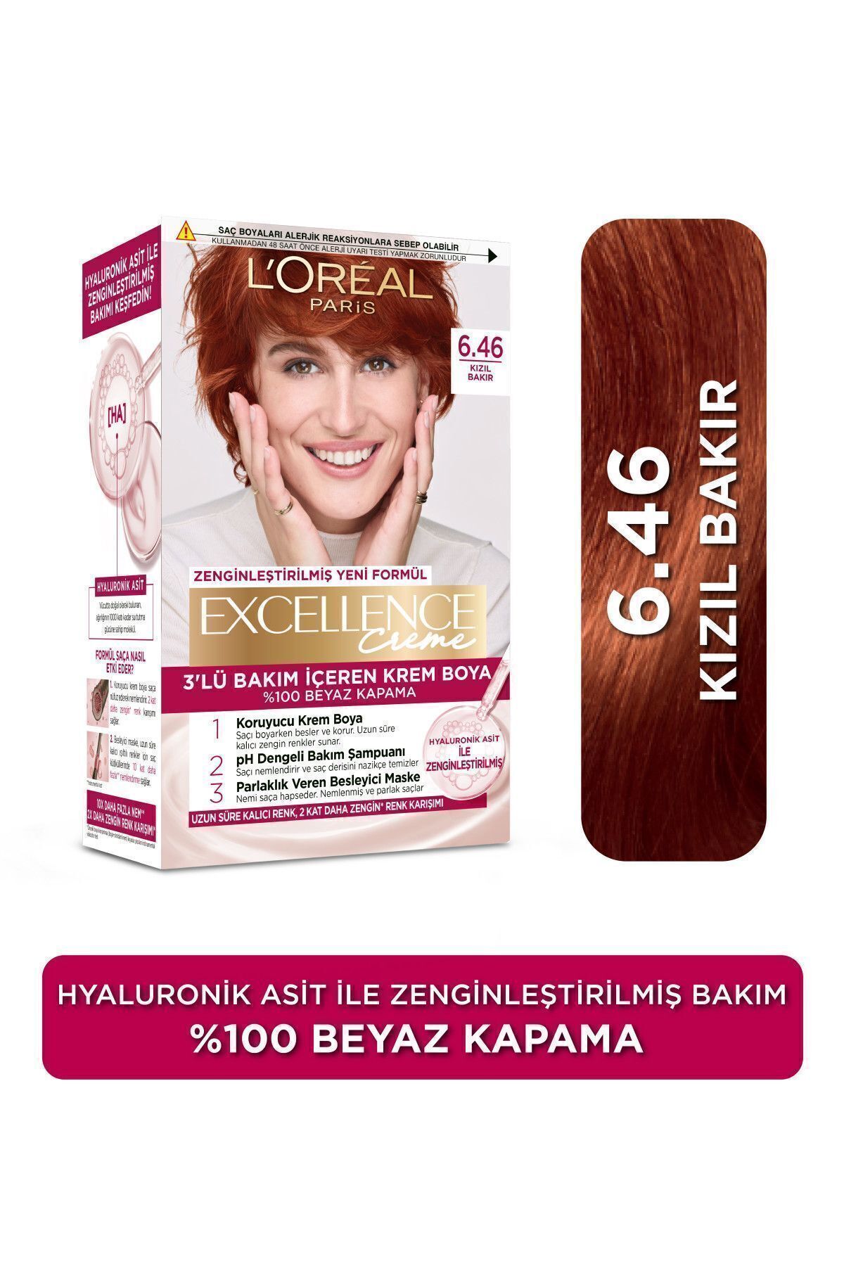 L'Oreal Paris L’Oréal Paris Excellence Creme 6.46 Kızıl Bakır Saç Boyası