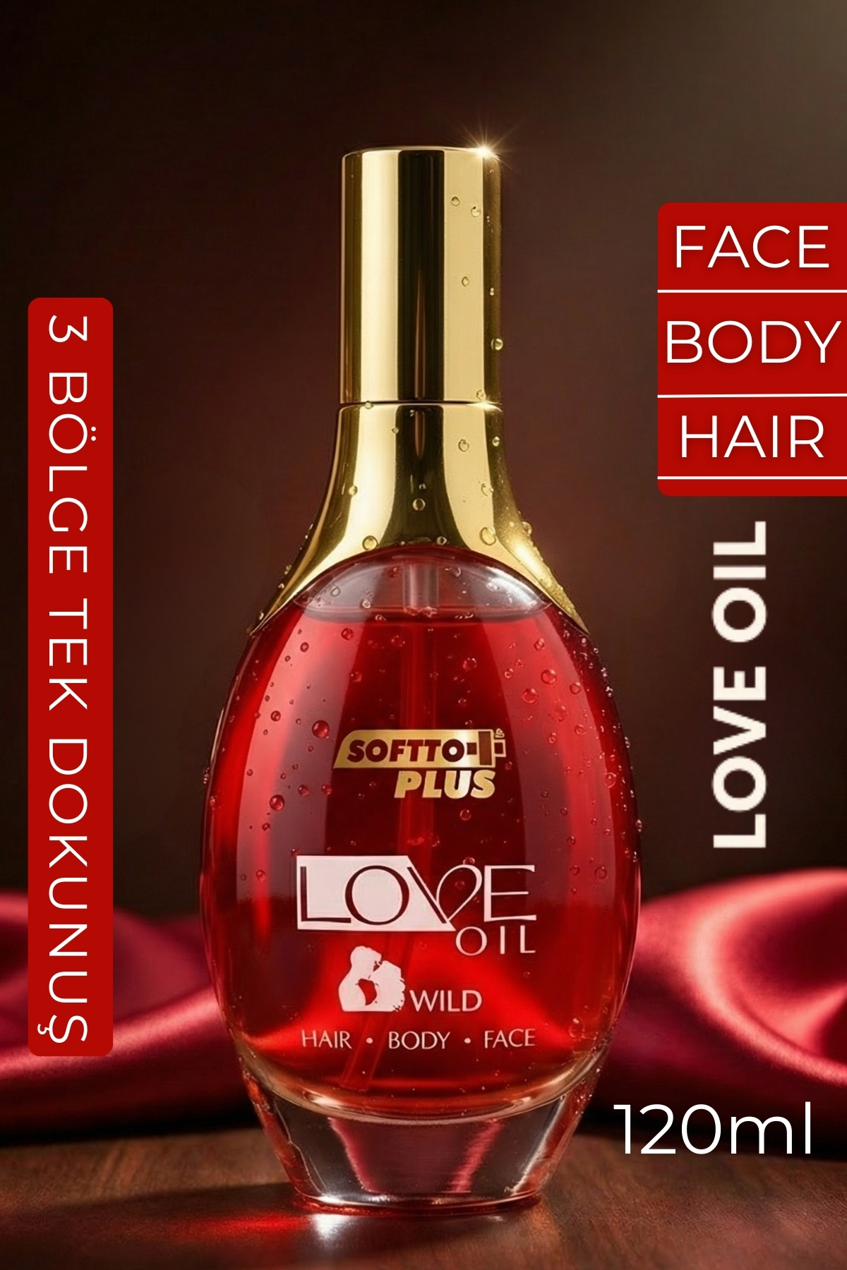 Softto Plus Love Oil / Saç ve Cilt Bakım Yağı 120 ML / Gün Boyu Etkileyici Koku / Ağırlık Yapmaz